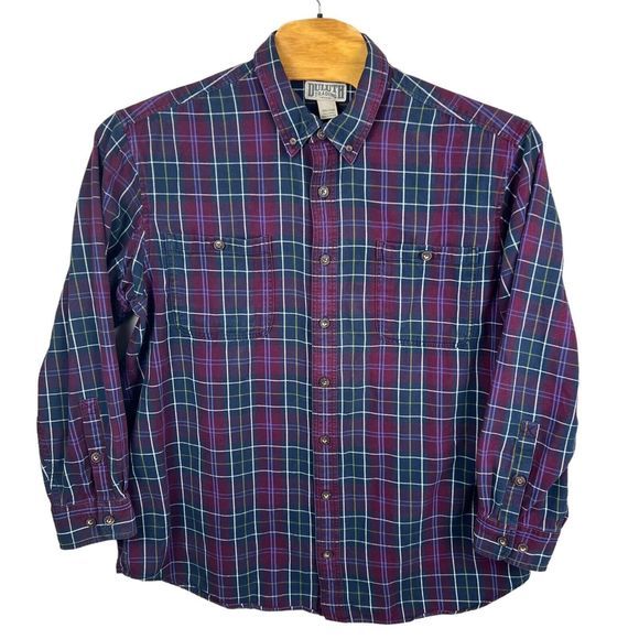 Duluth Trading Multicolor Plaid Long Sleeve Button Down Flannel Shirt 2XL Tall - Picture 2 of 4